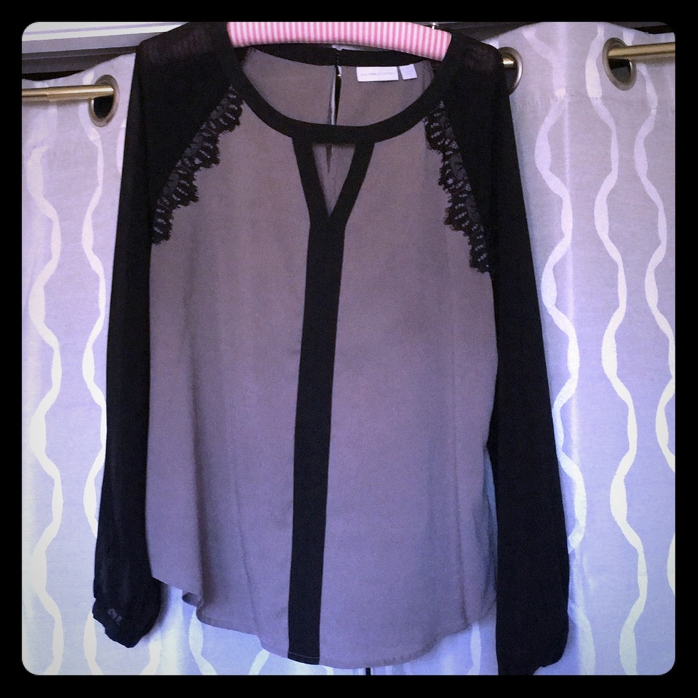Taupe Grey blouse